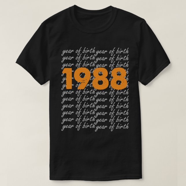 Camiseta Vintage 1988 Birthday Gifts Men Women (Frente do Design)