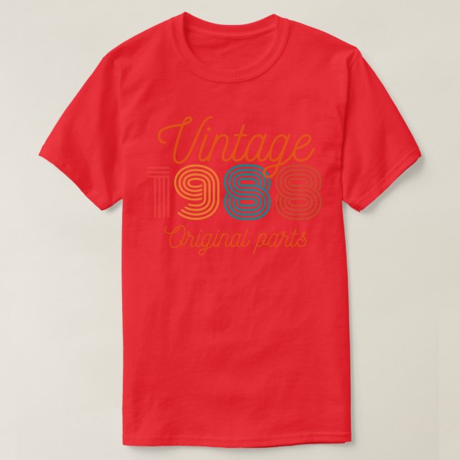 Camiseta Vintage 1988 Partes originais (Frente do Design)