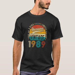 Camiseta Vintage 1989 Bday 33 Anos Awes De 33 Anos