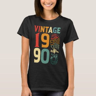 Camiseta Vintage 1990, 32 anos, Ataque de Aniversário, Hipe