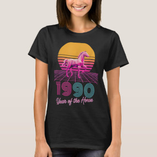 Camiseta Vintage 1990 Ano do Cavalo Lunar Cavaleiro Cny Zod