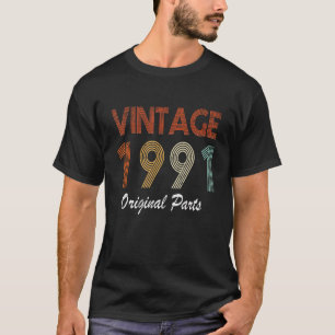 Camiseta Vintage 1991 Original Parts 31st Birthday 31 Year