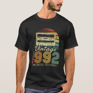 Camiseta Vintage 1992 Cassete Retro 1992 34º Aniversário 34