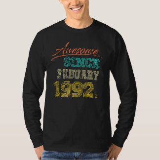 Camiseta Vintage 1992 Incrível Desde Fevereiro Feliz Meu 30