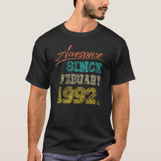 Camiseta Vintage 1992 Incrível Desde Fevereiro Feliz Meu 30
