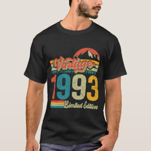 Camiseta Vintage 1993 Retro Mens aniversário de 30 anos