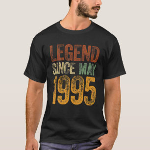 Camiseta Vintage 1995 Birthday May Born Legend Since 1995