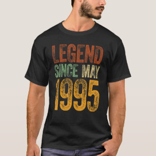 Camiseta Vintage 1995 Birthday Shirt May Nascer Legend