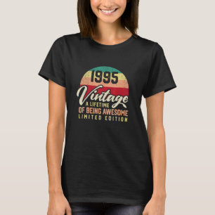 Camiseta Vintage 1995 Uma Vida De Aniversário Incrível