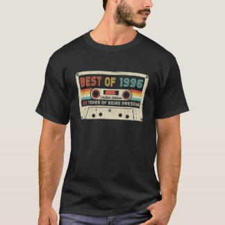 Camiseta Vintage 1996 Retro Cassete 26º Aniversário 26 Anos