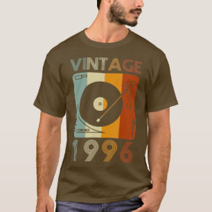 Camiseta Vintage 1996 Retro Record Player Birthday Vinyl