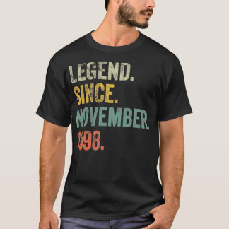 Camiseta Vintage 1998 23rd Birthday Legend Desde 1 de novem