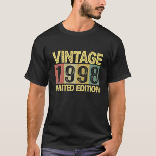 Camiseta Vintage 1998 Bday 24 Anos Engraçado 24º Aniversári