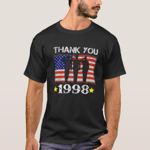 Camiseta Vintage 1998 Engraçado Bandeira Americana De 24 An