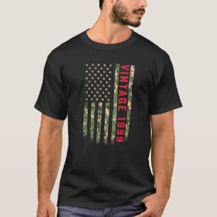 Camiseta Vintage 1999, American Flag Camo, 23 Anos, 23 Anos