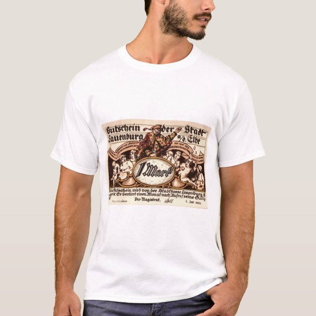 Camiseta Vintage 1 Mark Notgeld Lauenburg (Frente)
