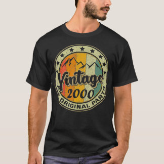 Camiseta Vintage 2000 Retro 22 Anos Presente 22º Aniversári