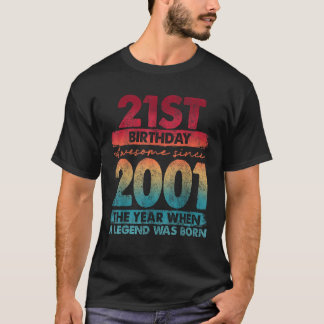 Camiseta Vintage 2001 Limited Edition 2001 21 anos 21s