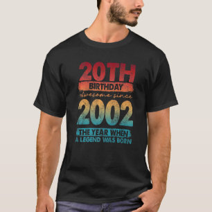 Camiseta Vintage 2002 2002 20 Anos 20 Birthday