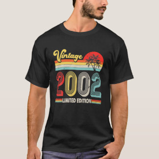 Camiseta Vintage 2002 20 Aniversário Homens Mulheres