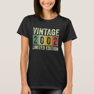 Camiseta Vintage 2002, 20 anos, 20, Aniversário