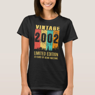 Camiseta Vintage 2002, 20 anos, 20, Aniversário