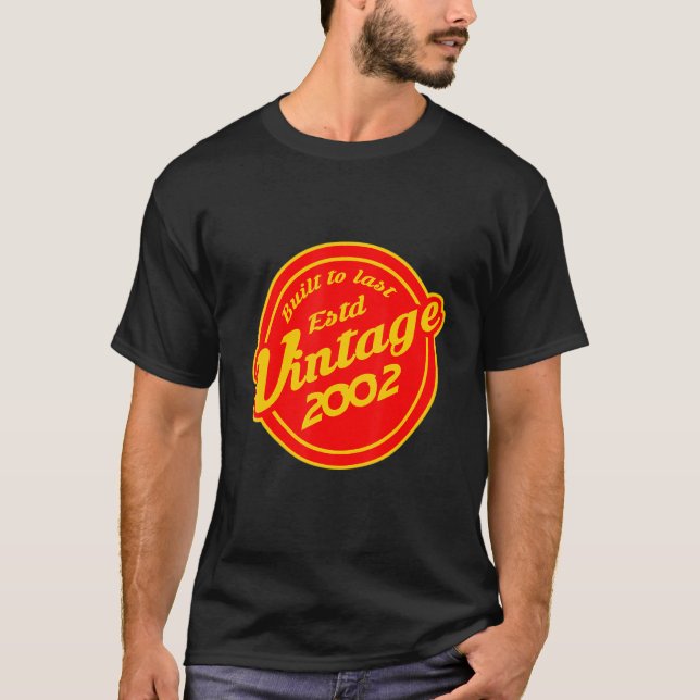 Camiseta Vintage 2002 retro aniversário (Frente)