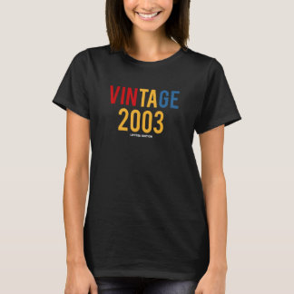 Camiseta Vintage 2003 18º Bday 18 Anos