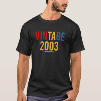 Camiseta Vintage 2003 18º Bday 18 Anos