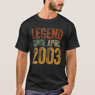 Camiseta Vintage 2003 Aniversário Legenda do Nascer desde