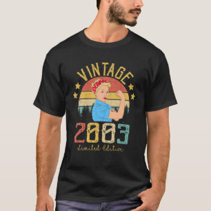 Camiseta Vintage 2003 Feita Em 2003 18º Aniversário Mulhe