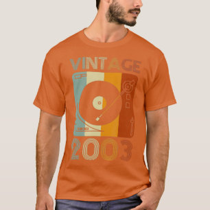 Camiseta Vintage 2003 Retro Record Player Birthday Vinyl