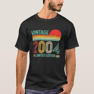Camiseta Vintage 2004 18º Aniversário Desorações Homens Mul