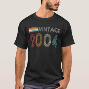 Camiseta Vintage 2004 18th Birthday Retro 18 Anos de Idade