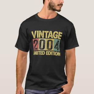 Camiseta Vintage 2004 Bday 18 Anos Engraçado 18º Anivers