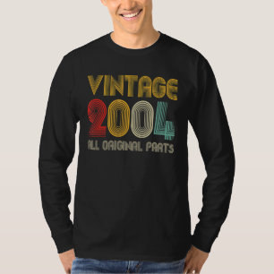 Camiseta Vintage 2004 Todas as peças originais 18 anos 18 a