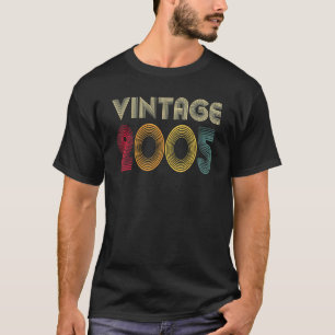 Camiseta Vintage 2005 17th Birthday Retro 17 Anos de Idade