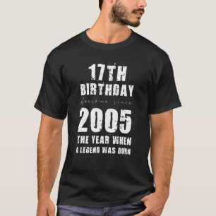Camiseta Vintage 2005 2005 17 anos 17º Aniversário