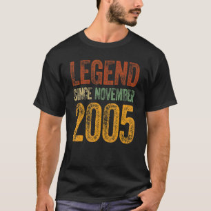Camiseta Vintage 2005 Aniversário Legenda do Nascer de nove
