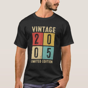 Camiseta Vintage 2005 Feita Em 2005 18º Aniversário