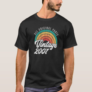 Camiseta Vintage 2007 15 Birthday Classic Retro 15 Anos