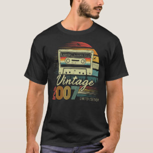 Camiseta Vintage 2007 Retro Cassete 2007 15 Aniversário 15