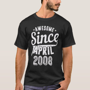Camiseta Vintage 2008 incrível desde abril Happy My 14 Bir