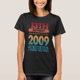 Camiseta Vintage 2009 2009 13 Anos 13 Birthday