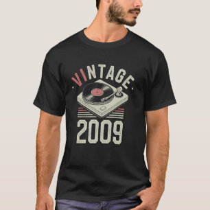 Camiseta Vintage 2009 Aniversário de 14 anos Disco de Vinil