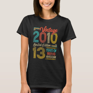 Camiseta Vintage 2010, 13, Aniversário