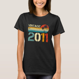 Camiseta Vintage 2011 11 Birthday Gift Boys Retro 1