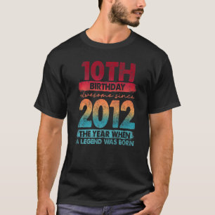 Camiseta Vintage 2012 2012 10 Anos 10 Anos Aniversário 2