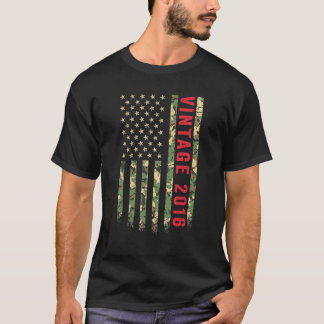 Camiseta Vintage 2016 American Flag Camo, 6 Anos, 6 Bi