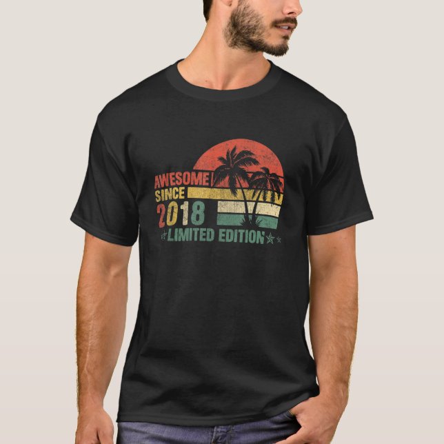 Camiseta Vintage 2018, 5, Aniversário (Frente)